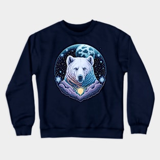 White Bear At Night Time Crewneck Sweatshirt